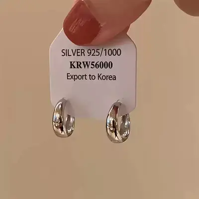 秋冬百搭素圈耳圈合集~冷淡网红风时尚高级感耳圈显脸瘦气质耳圈 - 11