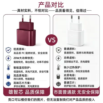 US-Spec PD 20W Fast Charger Head Set, Compatible with All iPhone Models