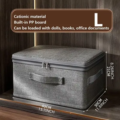Foldable clothing storage box with lid and password lock - 4
