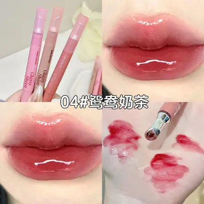 PINKYFOCUS Light Gel Ice-Clear Moisture Shine Lip Honey, Clear Water-Glow Mirror Gloss Lip Tint, Dudu Essence Honey, Cross-Border Beauty - 9