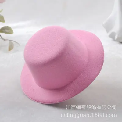DIY Brushed Fabric Hat Blank 13cm, Mini Top Hat for Hair Clips - 10