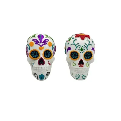 Totenkopf-Tischdeko im mexikanischen Día-de-los-Muertos-Stil, kleine Figur