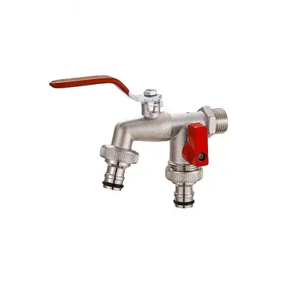 1/2 Inch Zinc Alloy Faucet, One-Inlet Two-Outlet Garden Faucet, Four-Point Washing Machine