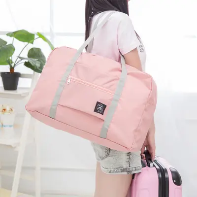 Foldable travel bag lightweight large capacity luggage strap