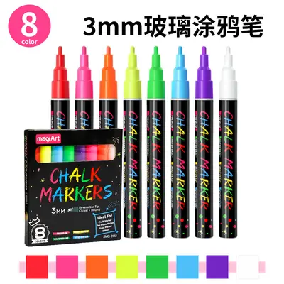 Erasable Glass Light Board Marker Pen 3 mm, Dust-Free Liquid Chalk - 7