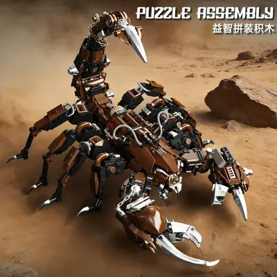 Mechanischer Wüstenskorpion Bausteine Zusammengefügt