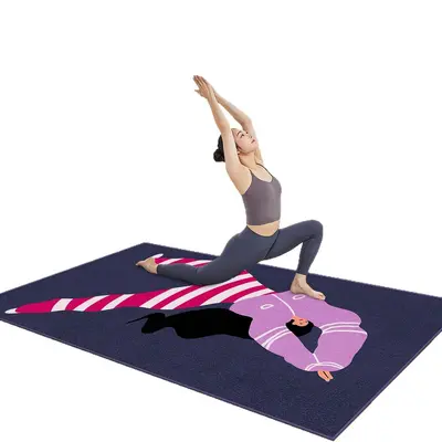 Kristal kadife yoga matı, yıkanabilir, şok emici, çizgi desen
