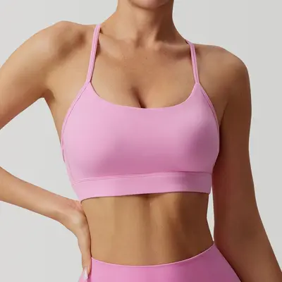Women's Nude-Feel Sports Bra, Thin Strap, Shockproof, Quick-Dry - 5