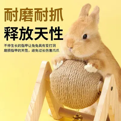 Pet Rabbit Scratching Ball, Claw-Grinding Toy for Small Pets