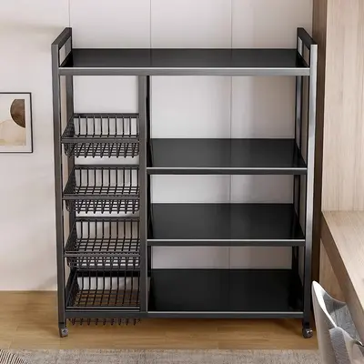 Kitchen storage shelf multi-layer mobile vegetable basket - 4