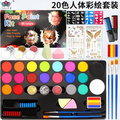 20-Color Body and Face Paint Set, Halloween Oil-Based Paint