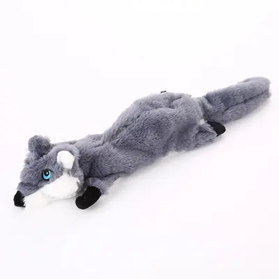 Leather-Shell Plush Squirrel Squeaky Dog Toy - 4