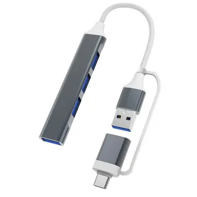 2-in-1 Docking Station USB 3.0 Hub Computer Laptop Splitter USB Interface Extender Type-C Docking Station - 10