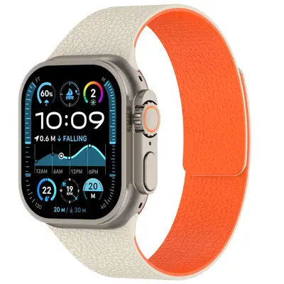 Damen-Magnetarmband aus Silikon mit Kieselmuster, kompatibel mit Apple Watch