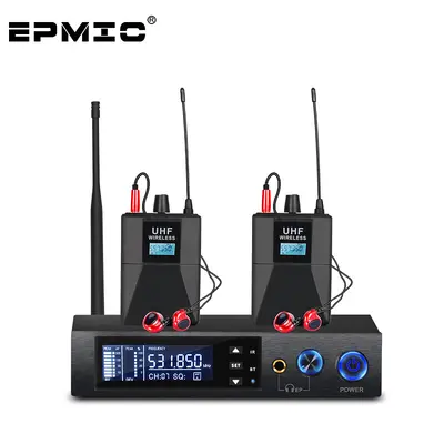 Professional level wireless in-ear monitoring earbuds with microphone stage outdoor performance singer live streaming waist bag monitoring