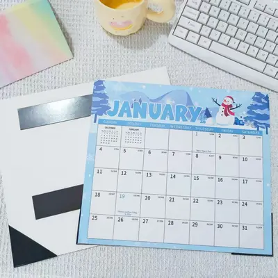 Magnet-Planungskalender 2027 Englisch, 18 Monate - 2