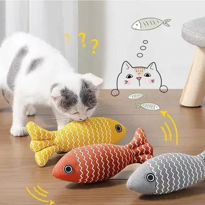Kedi oyuncağı seti, kedi nanesi, balık tasarımı - 2
