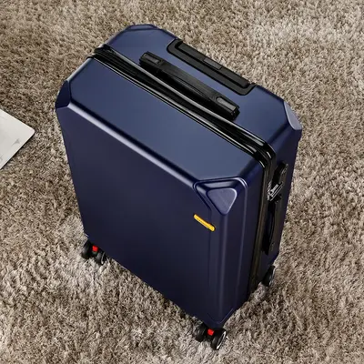Men's Leather Business Suitcase, Zipper, Combination Lock, Wheeled - 11
