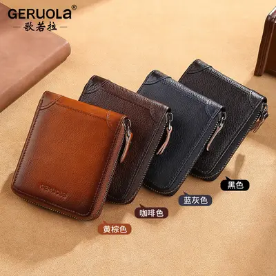 Genuine Leather Zip Wallet for Men with Coin Pocket and Card Holder - 5