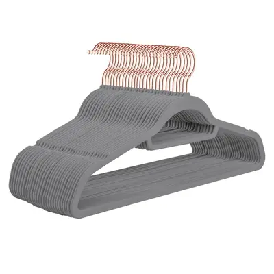 Non-Slip Flocked Plastic Clothes Hanger, Wet and Dry Use, Seamless Household - 12