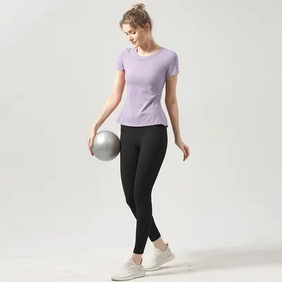 Yoga seti kadın kısa kollu fitness üstü profesyonel antrenman - 12