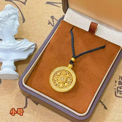 Vietnamese gold compass pendant rotatable women necklace - 8