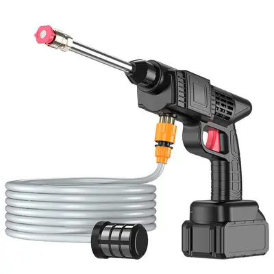 Kablosuz yüksek basınçlı araba yıkama su tabancası ev araba yıkama makinesi şarj edilebilir su püskürtme tabancası taşınabilir yüksek güçlü lityum pil araba yıkama tabancası