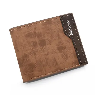 Kore Tarzı Patchwork Mat Erkek Kısa Cüzdan Çok Kartlıklı Kimlik Bölmeli - 5
