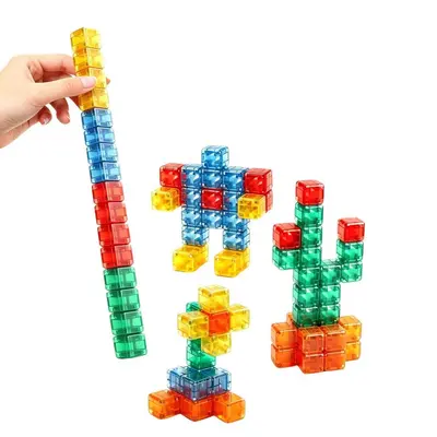 Transparente Magnetbausteine mit abgerundeten Ecken für Kinder - 6