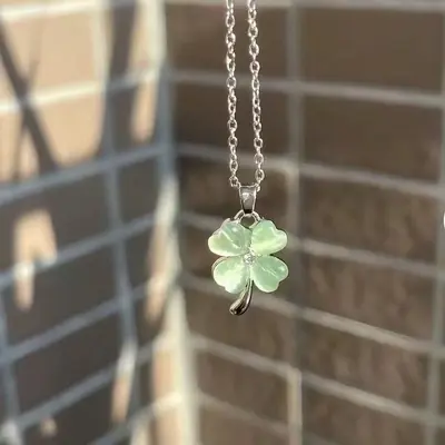 Korean-style pink small flower necklace women - 2