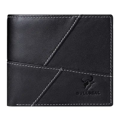Bullseal Men's Genuine Leather Short Wallet with Driver's License Holder - 5