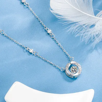 S999 silver Möbius ring heartbeat pendant niche design - 3