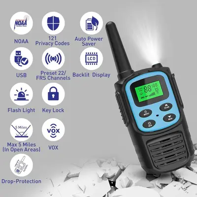 Long-Range Low-Power Handheld Wireless FRS Children's Walkie-Talkie Intercom