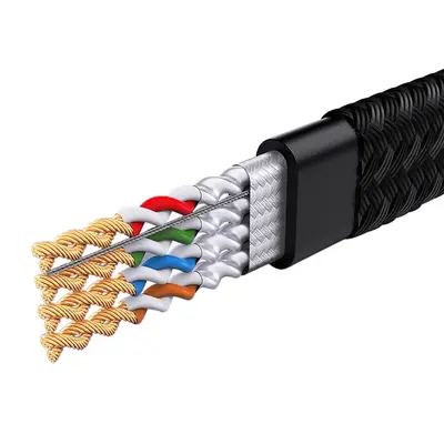 Cat8-Netzwerkkabel, sauerstofffreies Kupfer, 40 Gbit/s, geschirmt, blaue Stecker - 6