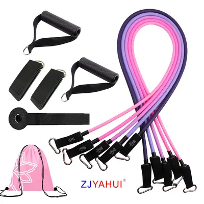 TPE Resistance Band Set, 11 Pieces, Latex Elastic Rope, Fitness