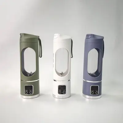 跨境家用双电机小型迷你数显便携榨汁机学生奶昔杯多功能果汁USB