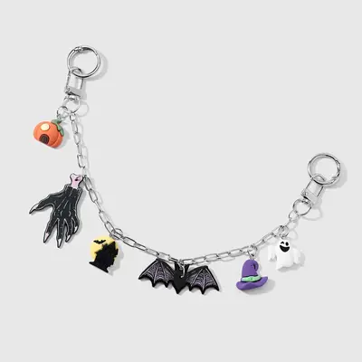 Y2K-Gothic-Halloween-DIY-Taschenkette mit Kürbis und Totenkopf