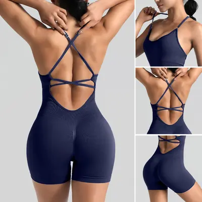 Yüksek Kaliteli Yaz Yoga Tulumu, Çabuk Kuruyan Spor Takımı, Dış Giyim İçin Fitness Kıyafet