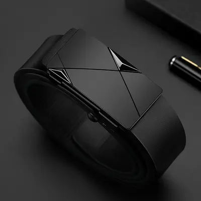[Popüler e-ticaret ürünü] Erkek kemeri hakiki deri dişsiz otomatik tokalı inek derisi kemer erkek iş rahat trendyy pantolon kemeri - 12