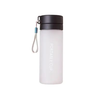 Plastic water cup wholesale sports water bottle frosted double lid high-end large capacity men and women trending water cup student