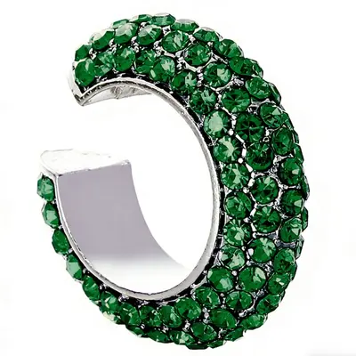 Full-rhinestone cartilage clip earrings, no piercing, colorful - 7