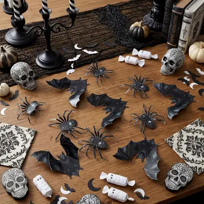 Halloween 3D Bat and Spider Wall Stickers, Multiple Designs