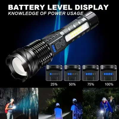 A76 Rechargeable Flashlight Strong Light Long Battery Life Portable Long-Range Outdoor Tor