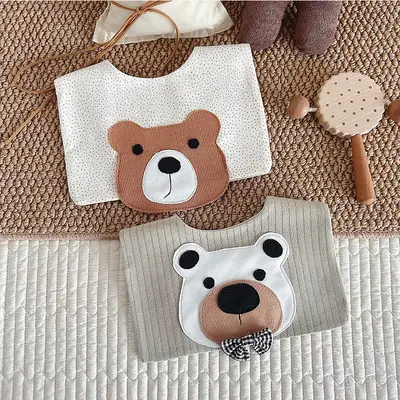 Pamuklu bebek mama önlüğü, suya dayanıklı, Bambi desenli