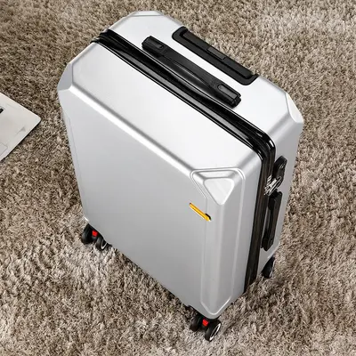 Men's Leather Business Suitcase, Zipper, Combination Lock, Wheeled - 10
