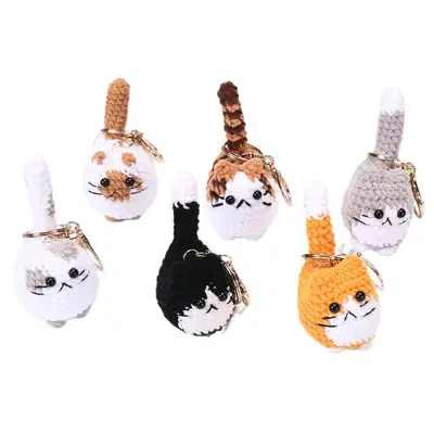 Handmade Crochet Cat Bag Charm, Gift for Students and Couples - 6