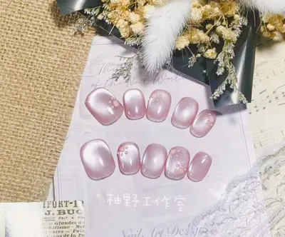 Handmade Short Press-On Nails, New Year Style - 7