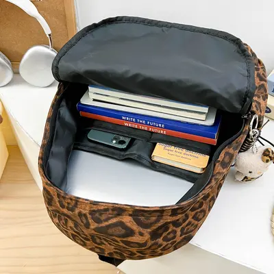 Leopard Print Backpack for Middle School Students, Convertible Handbag - 5