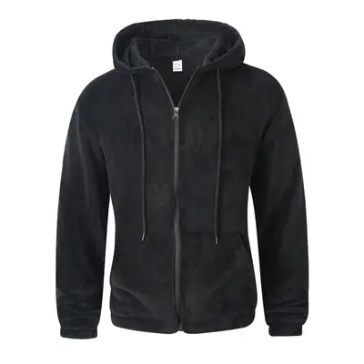 Düz renk kapüşonlu fermuarlı mercan polar ceket, sonbahar kış - 9