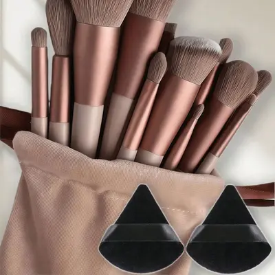 13-Piece Makeup Brush Set, Soft Bristles, with Brush Bag